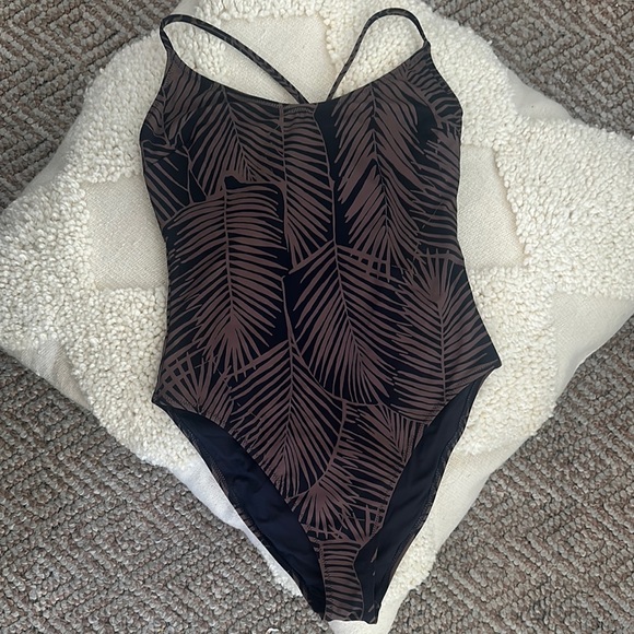 Vuori Other - Vuori Black and Brown Palm One Piece Swimsuit